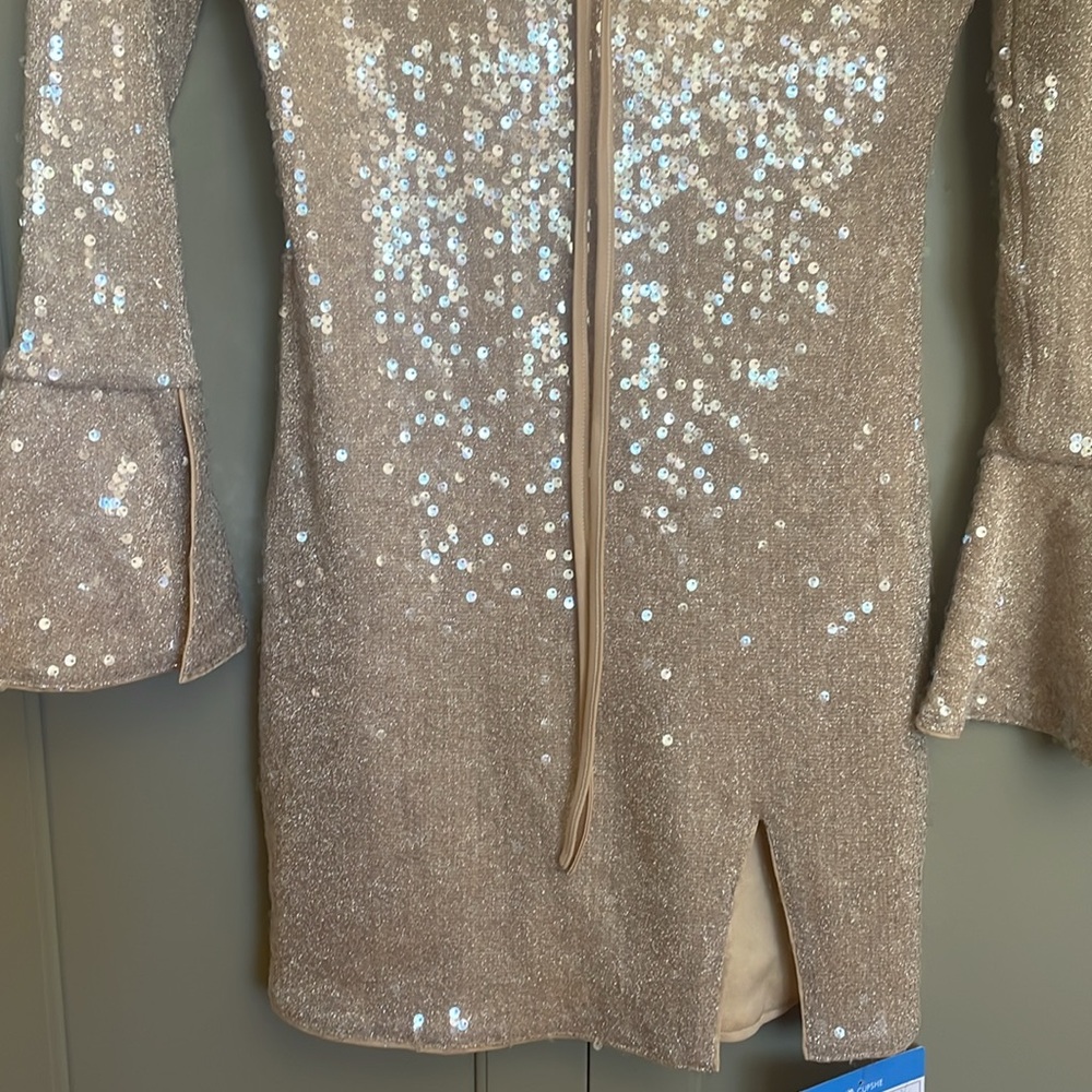 NWT CUPSHE Sequin Flared Sleeve Maxi Dress - Picture 9 of 14